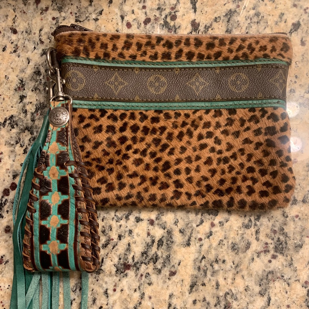 Designer custom leather clutch